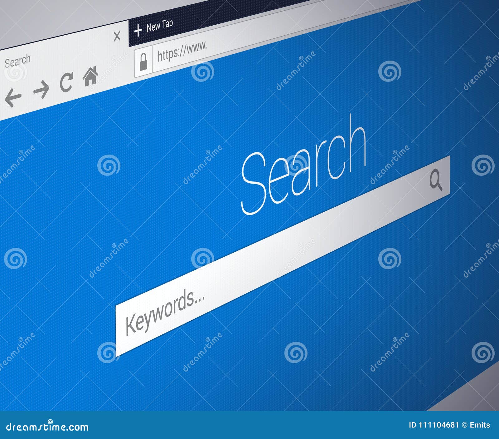 Closeup of  Browser with Secure Address Bar and Search Field Bar