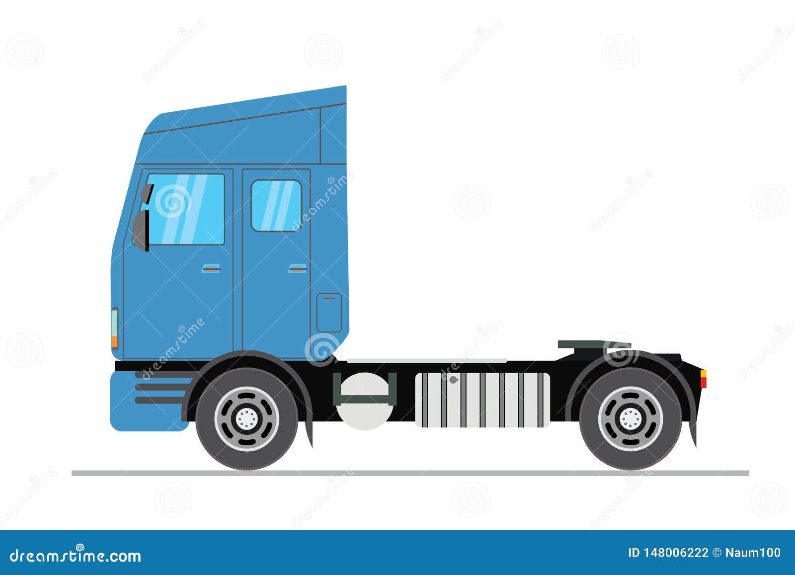 Blue semi truck stock vector. Illustration of lorry