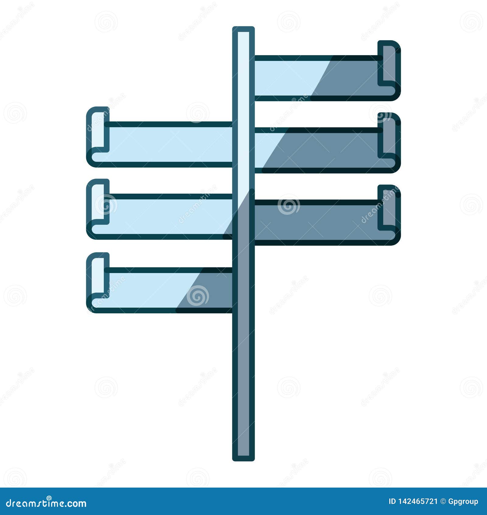 Blue Shading Silhouette Bar with Several Banners Stock Vector