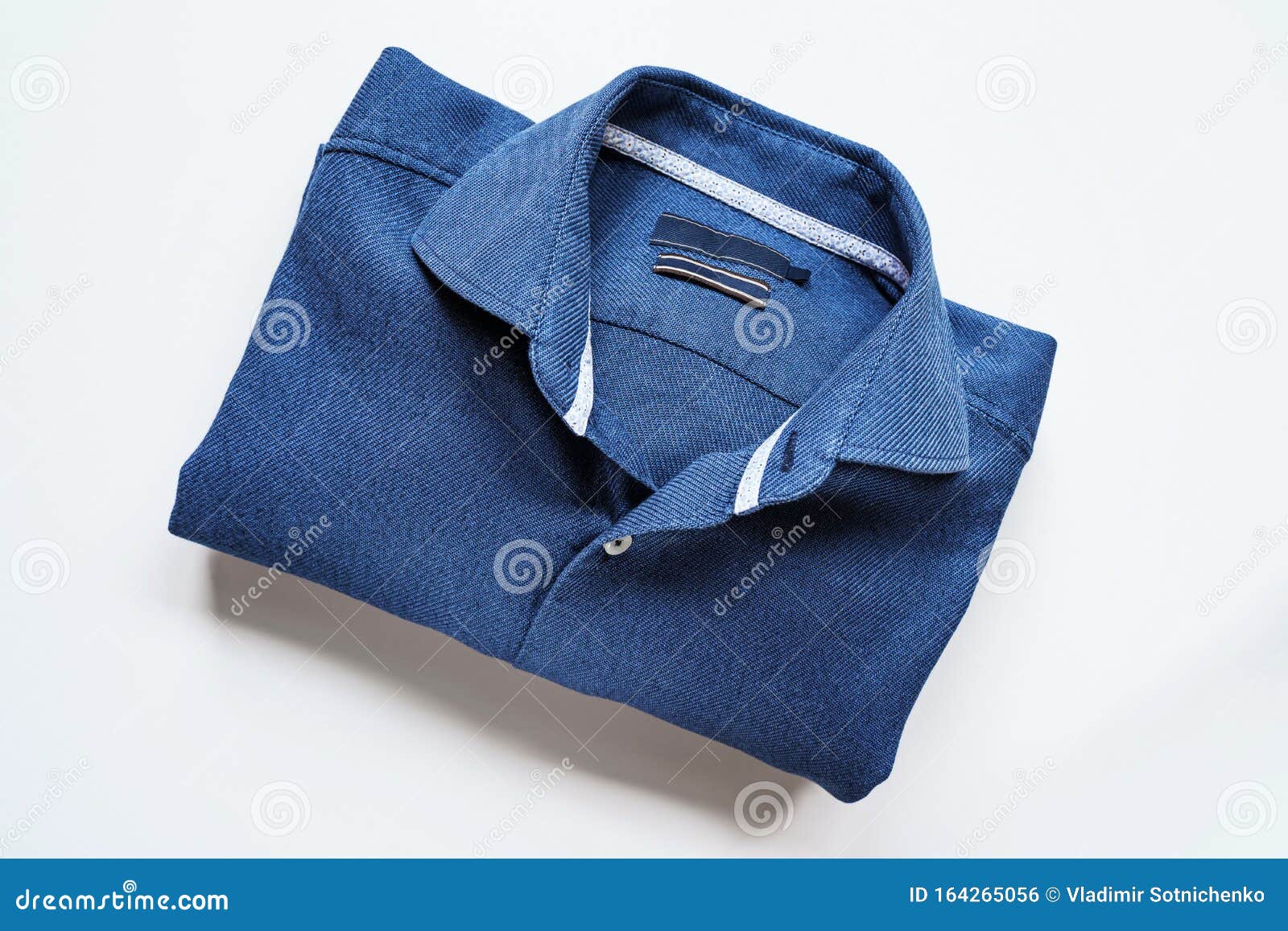 Blue Shirt on White Background Stock Photo - Image of garment, cotton ...