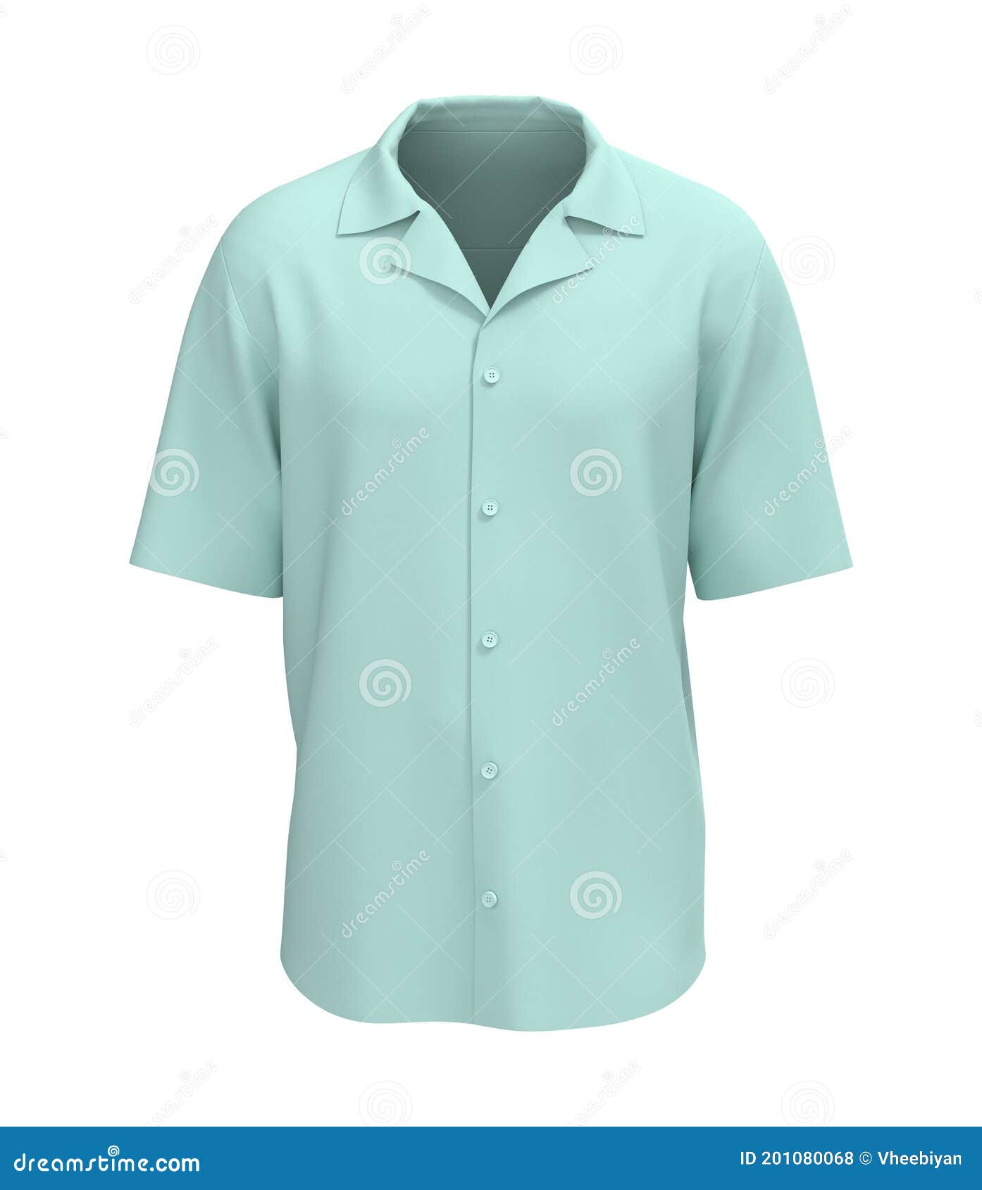 Download Blue Short Sleeve Camp Shirt Mockup Stock Illustration Illustration Of Apparel Color 201080068