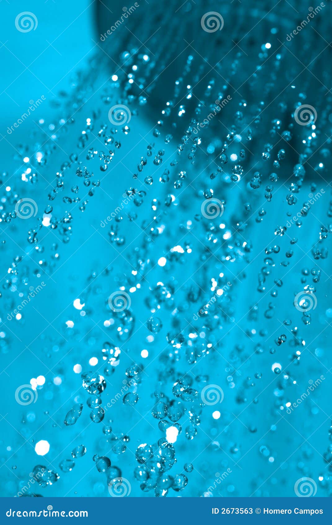 Blue Shower stock image. Image of water, bathroom, head 2673563