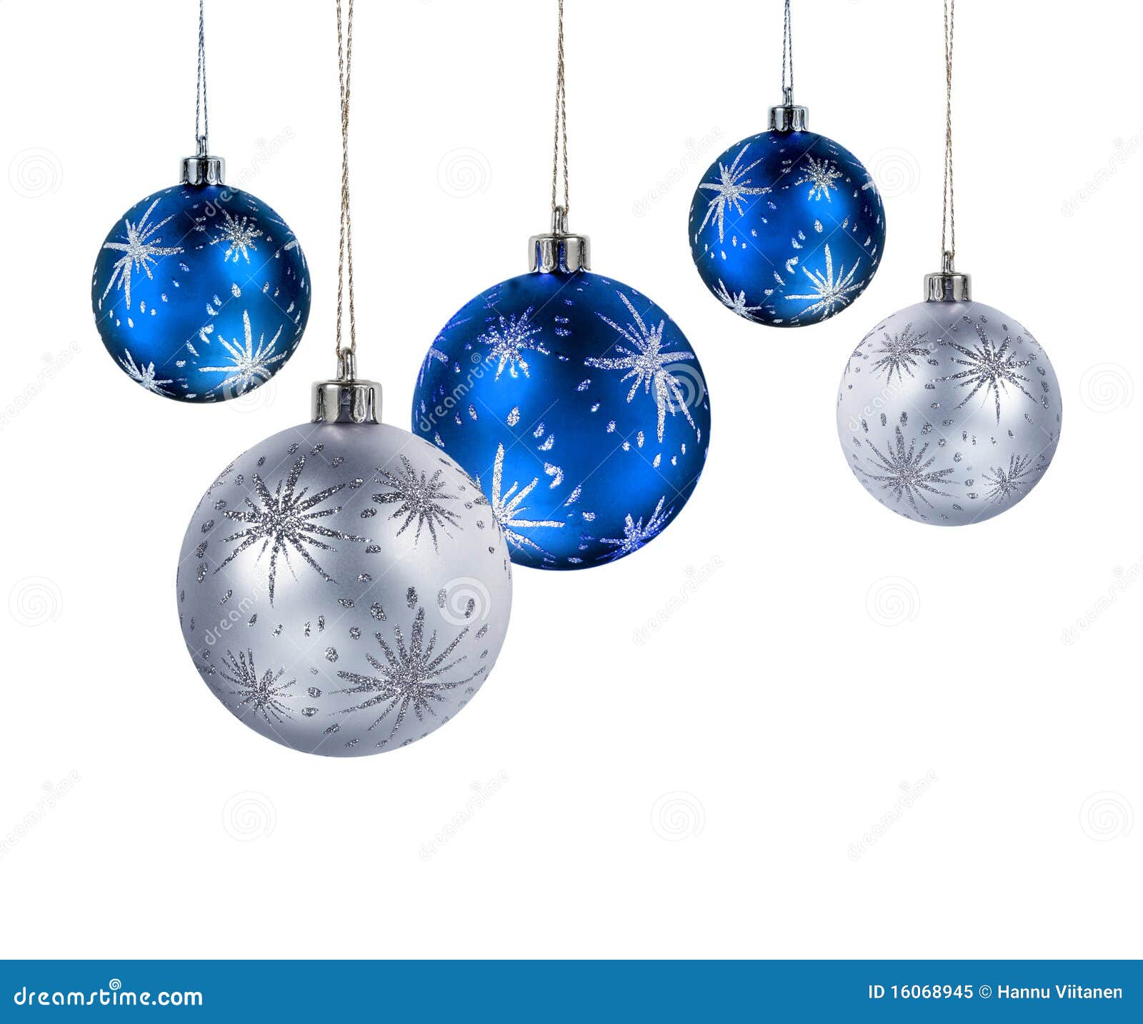 blue silver christmas balls