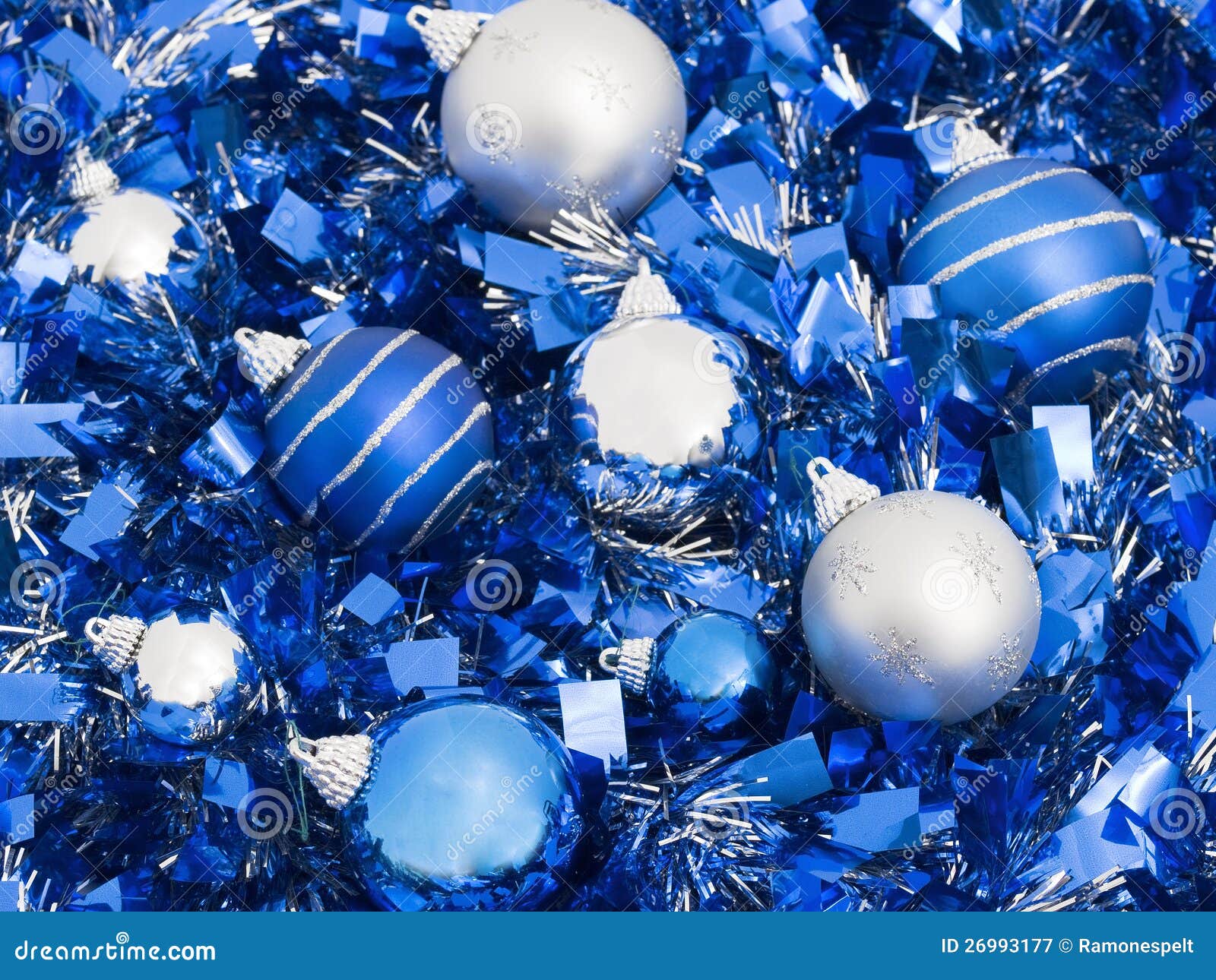 Blue And Silver Christmas Balls Royalty Free Stock Photography - Image ...