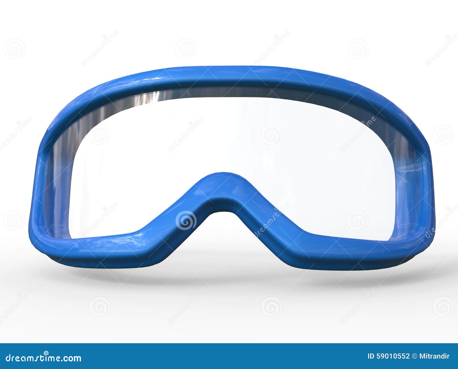Blue Ski Goggles on White Background Stock Illustration Illustration