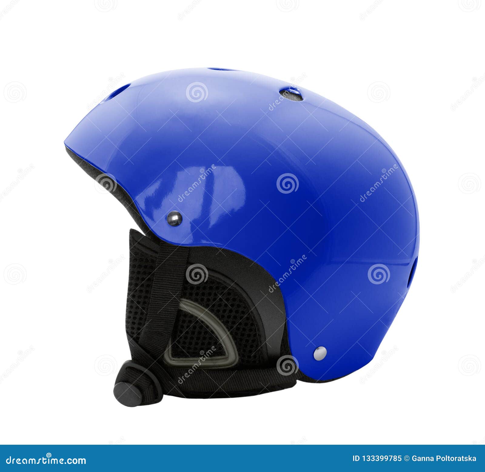 Blue ski helmet stock image. Image of isolated, board 133399785