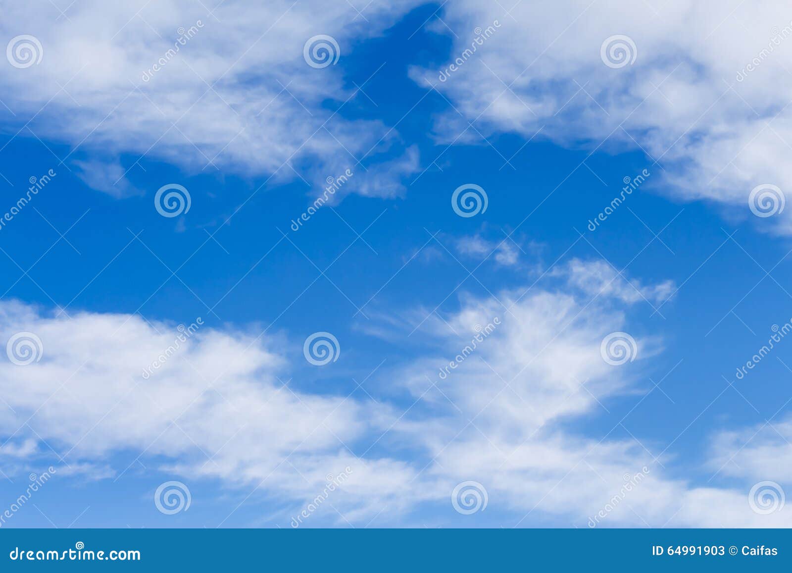 blue skies and high cirrus clouds