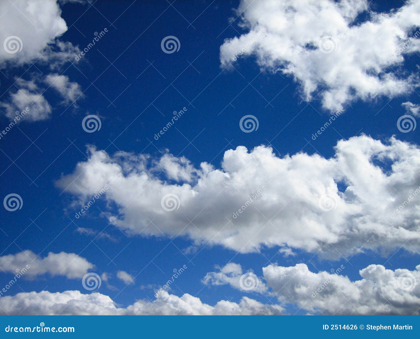 blue skies & puffy clouds