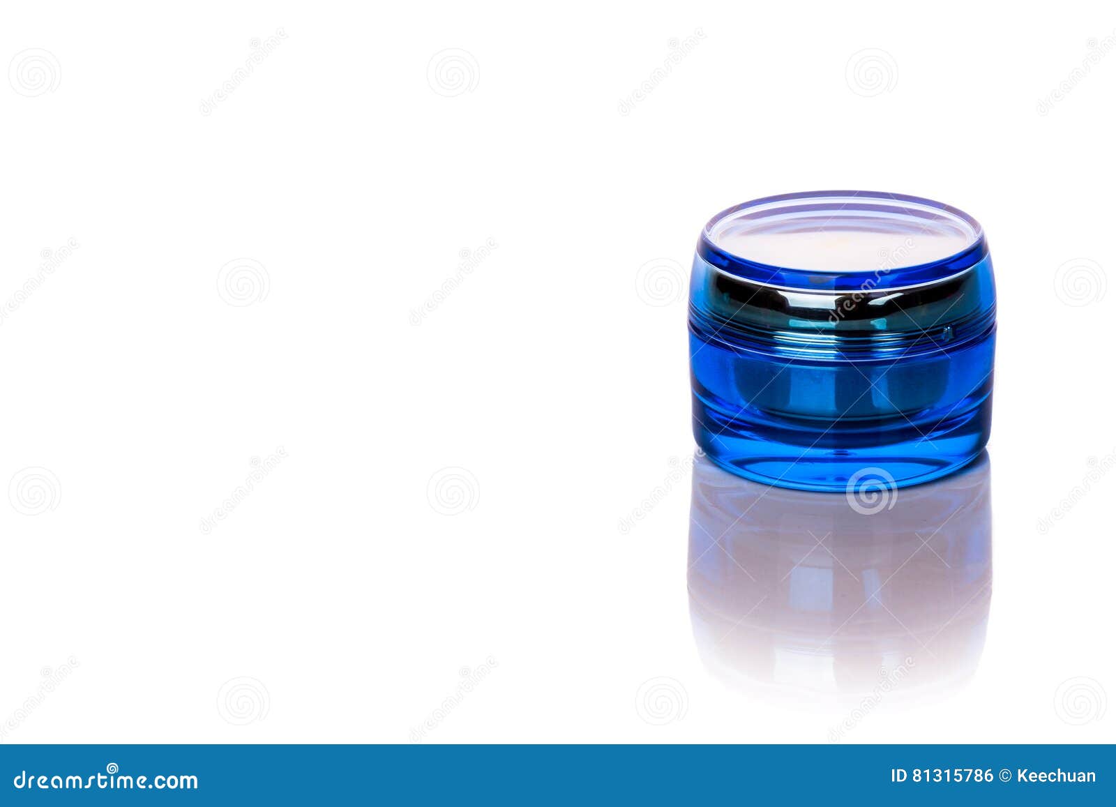 Blue Skincare Cosmetic Jar on White Background Stock Photo Image of