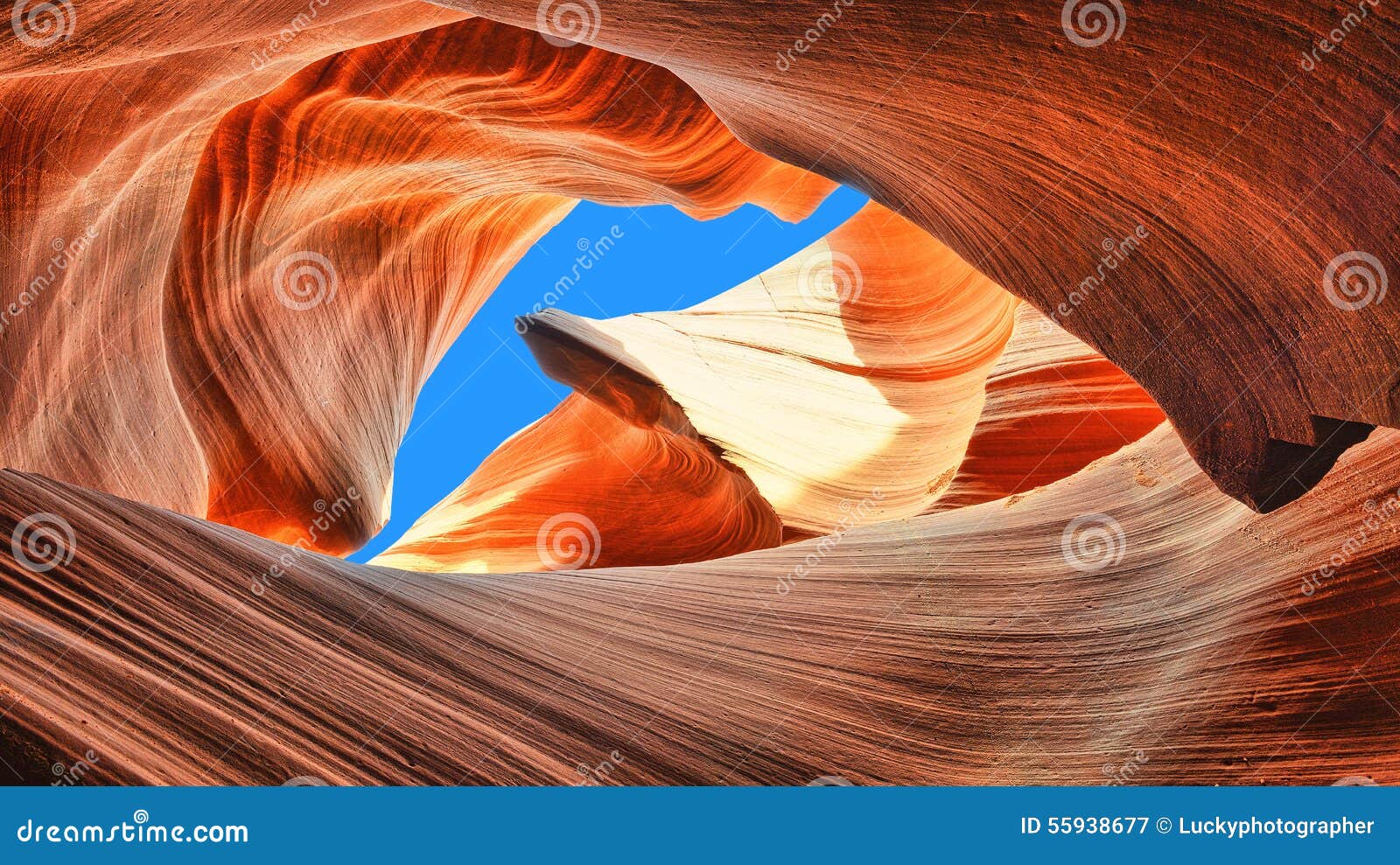 blue sky in antelope canyon