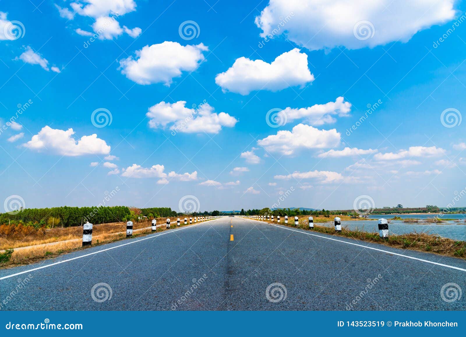 Blue Sky Background with Clouds and Empty Road Stock Image - Image of  color, meteorology: 143523519