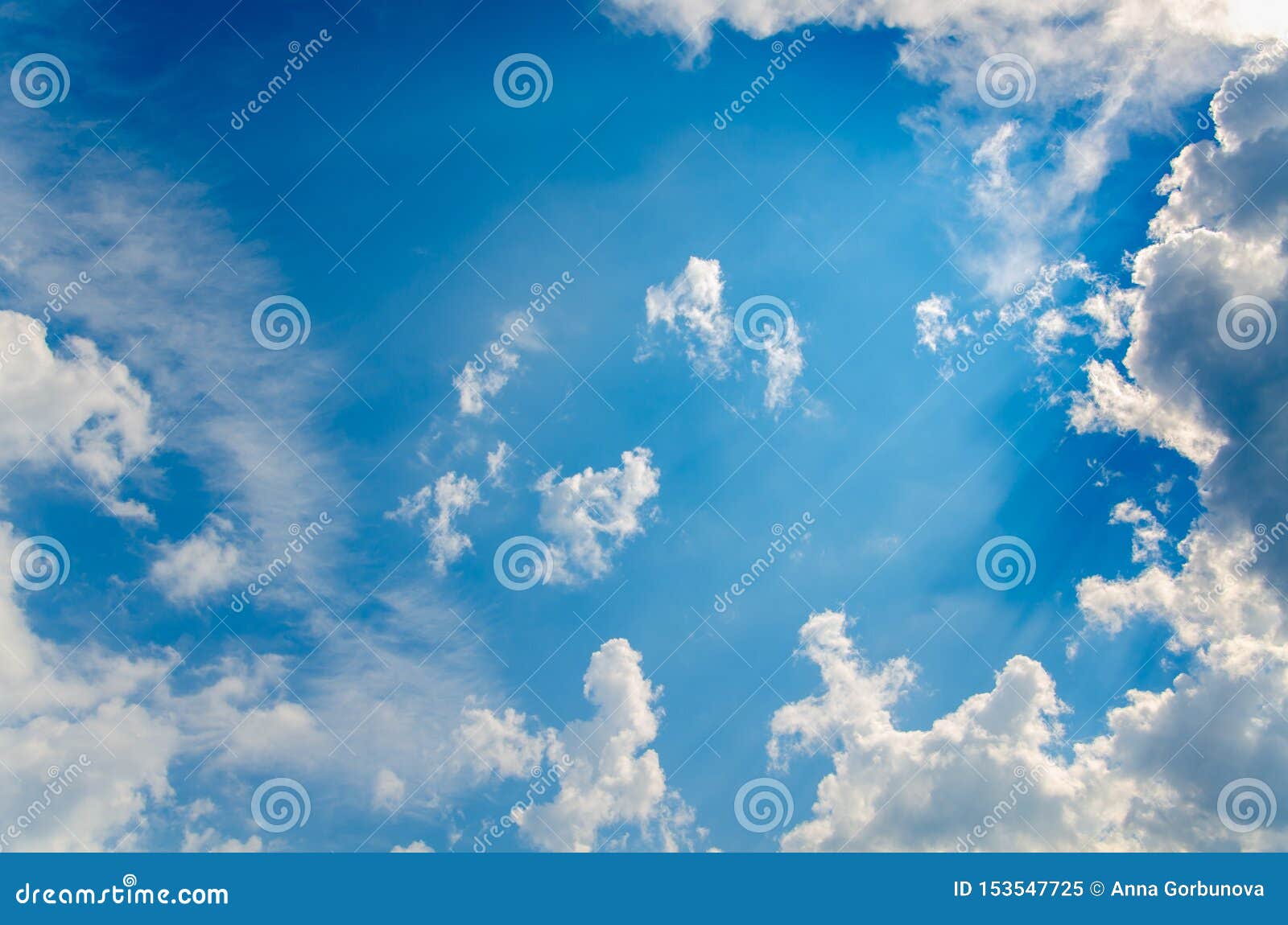 Blue Sky Background with Gray Fluffy Clouds Stock Image - Image of ...