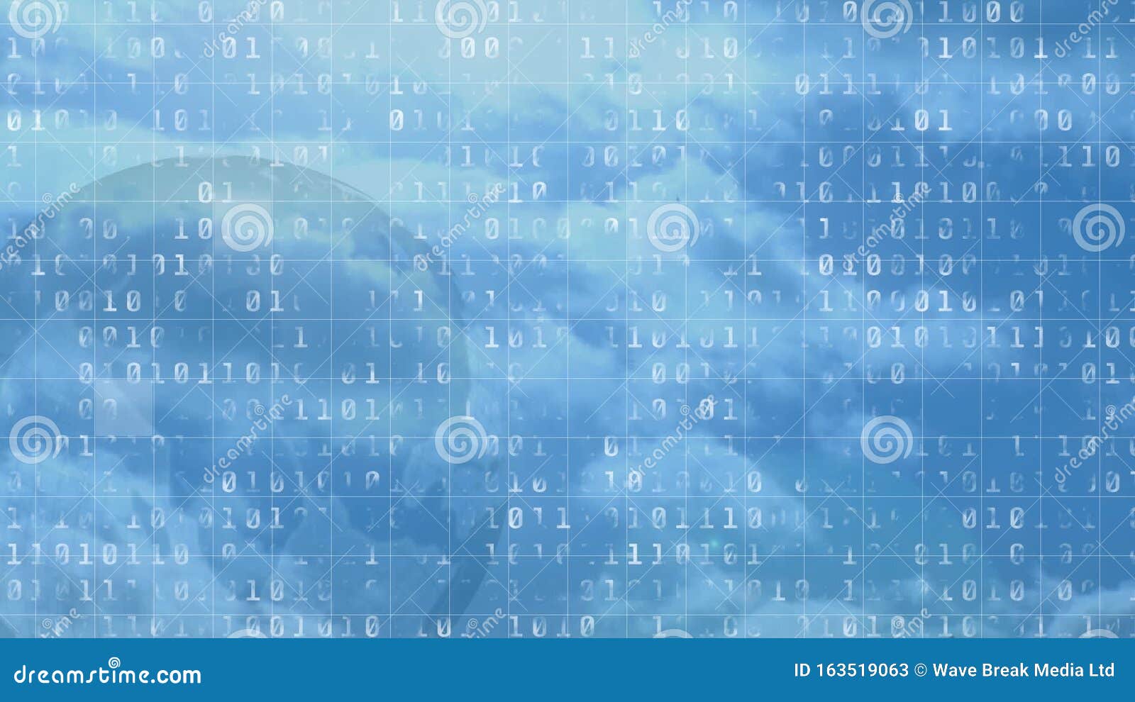 Blue sky and binary coding stock video. Video of change 163519063