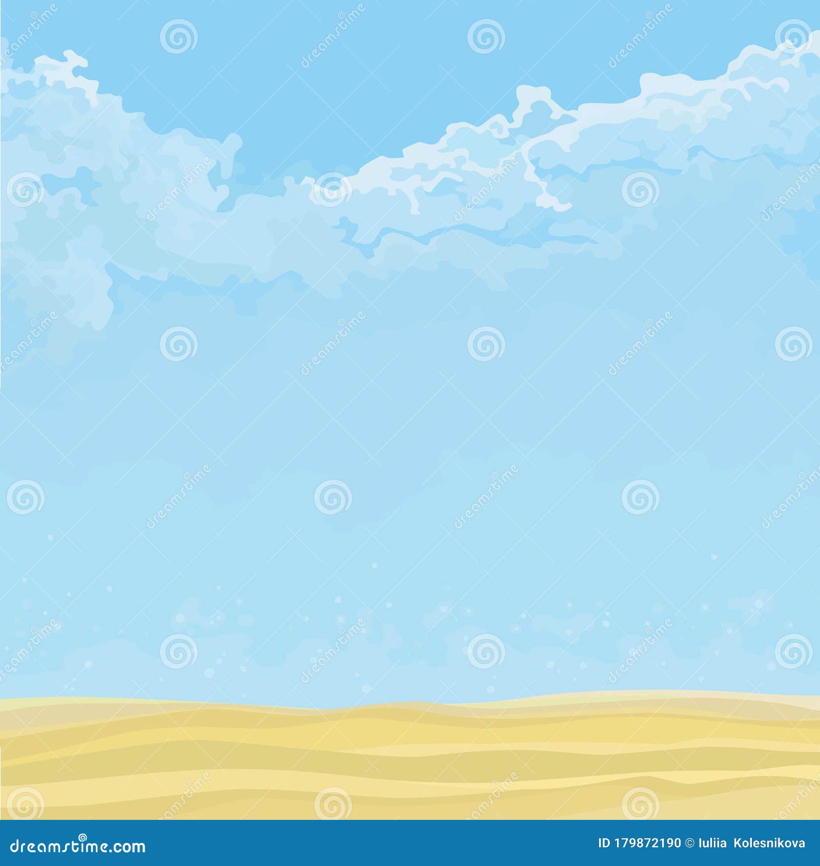 Blue Sky Cartoon Background with Clouds and Sandy Ground Stock Vector - Illustration of nature, daylight: 179872190 Blue Sky Cartoon Background with Clouds and Sandy Ground Stock Vector - Illustration of nature, daylight: 179872190