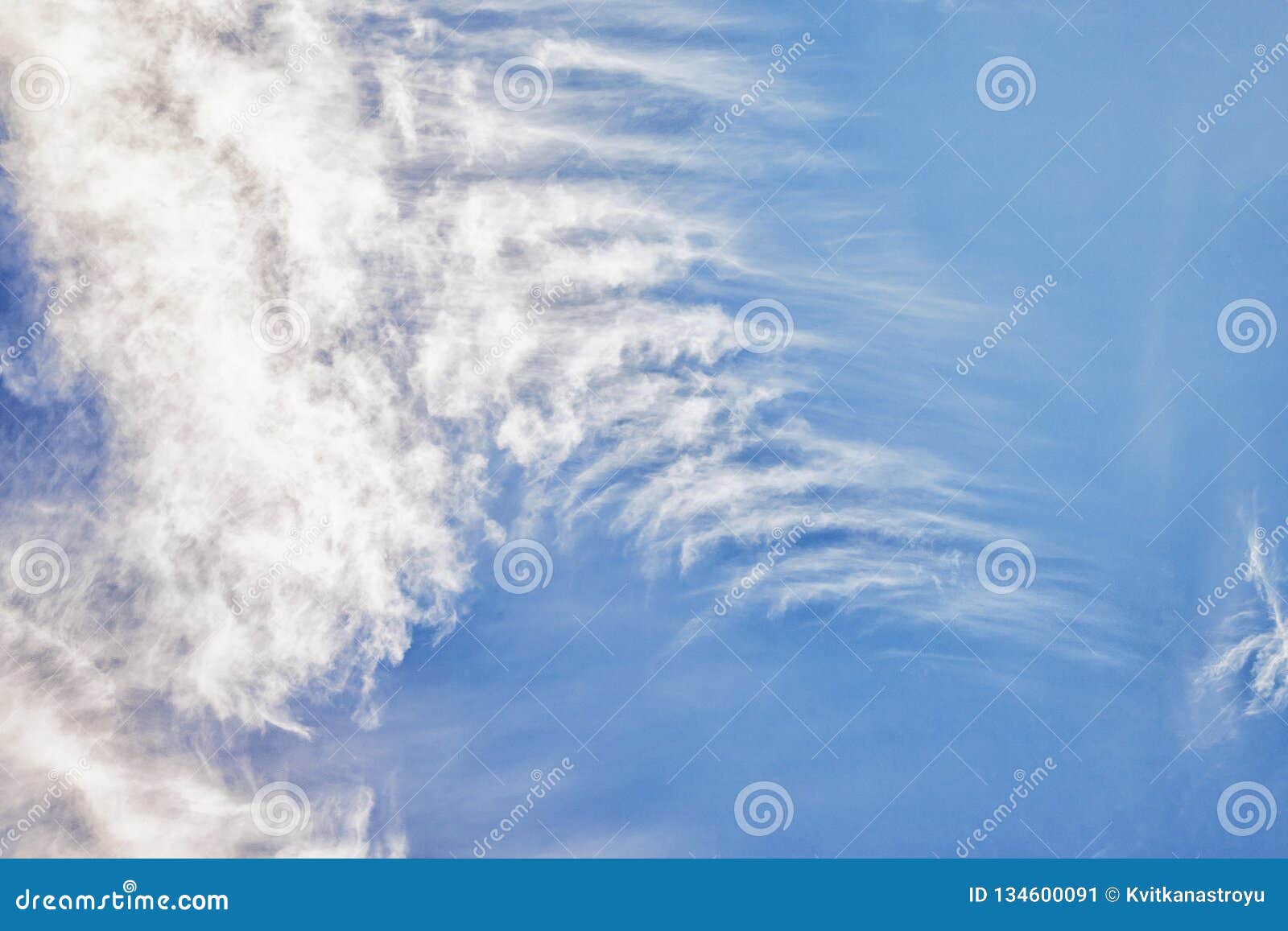 blue sky with cirro cumulus white clouds. sky background