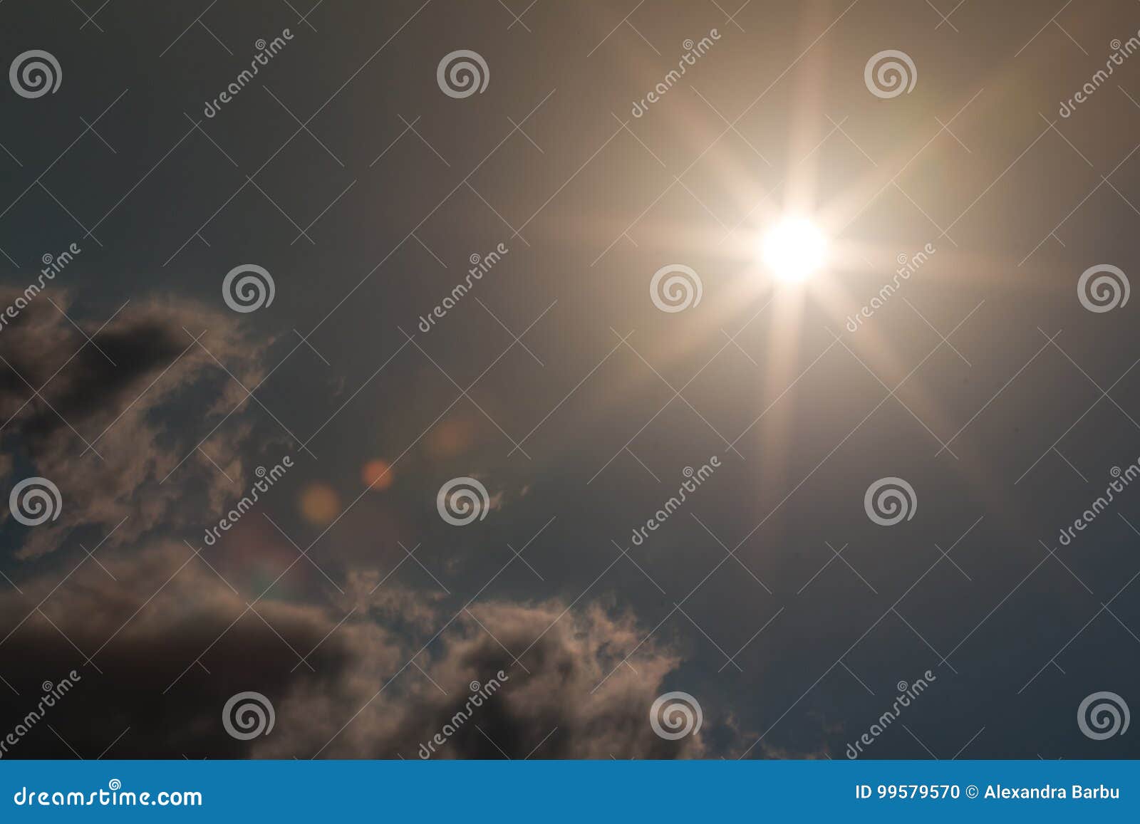 big bright sun star flare background