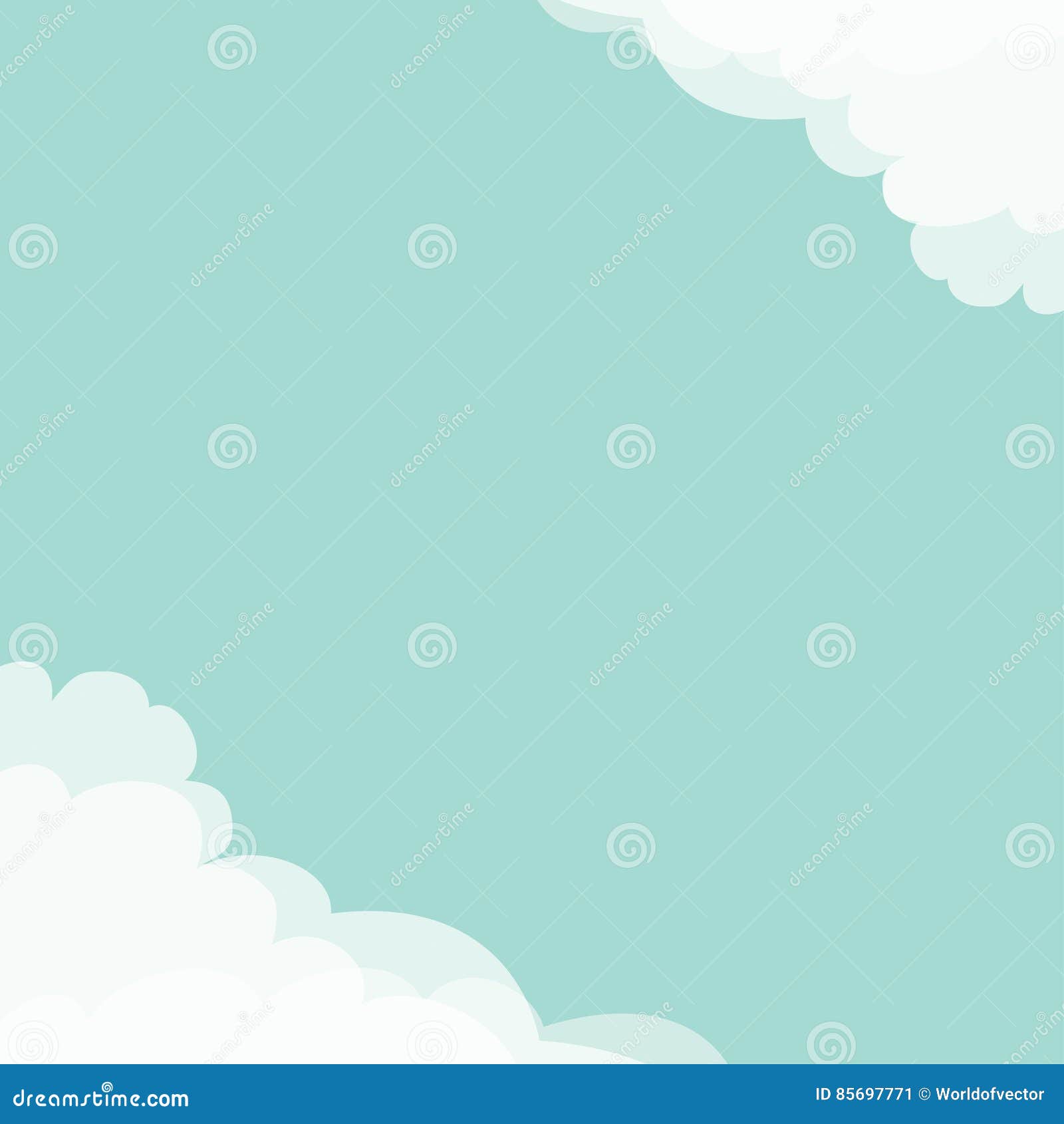 Blue Sky Cloud In Corners Frame Template Cloudshape Cloudy Weather