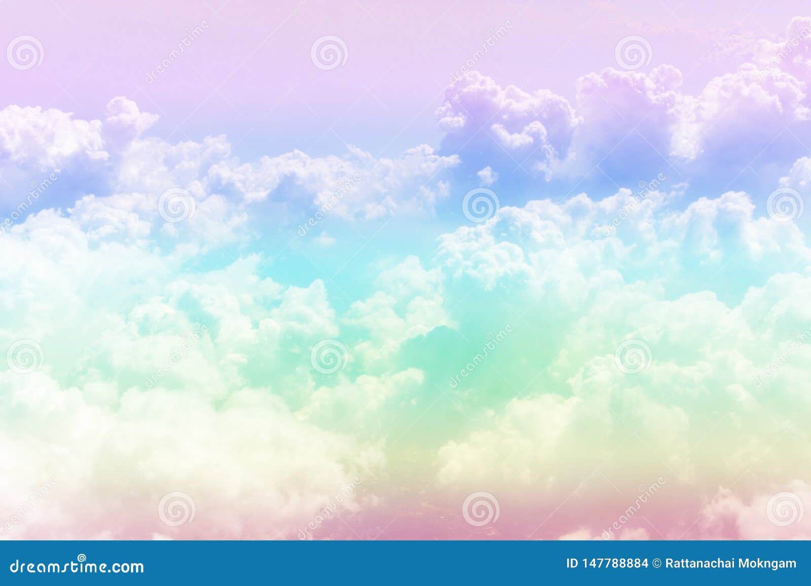 Blue Sky and Clouds with a Pastel Colored Stock Photo Image of