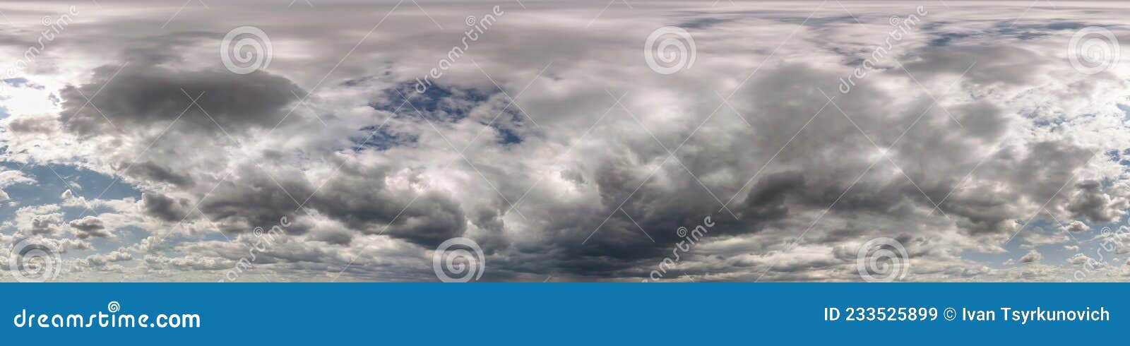 blue sky with beautiful clouds. Seamless hdri panorama 360 degrees