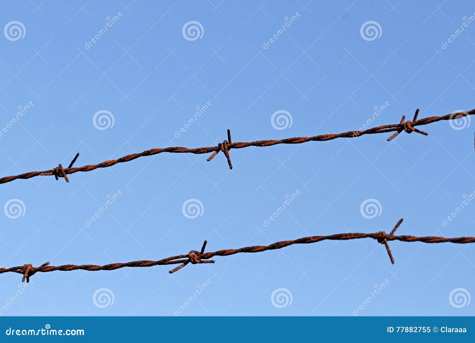Blue Sky with Fencing Wire. Stock Image Image of blue, frontier 77882755