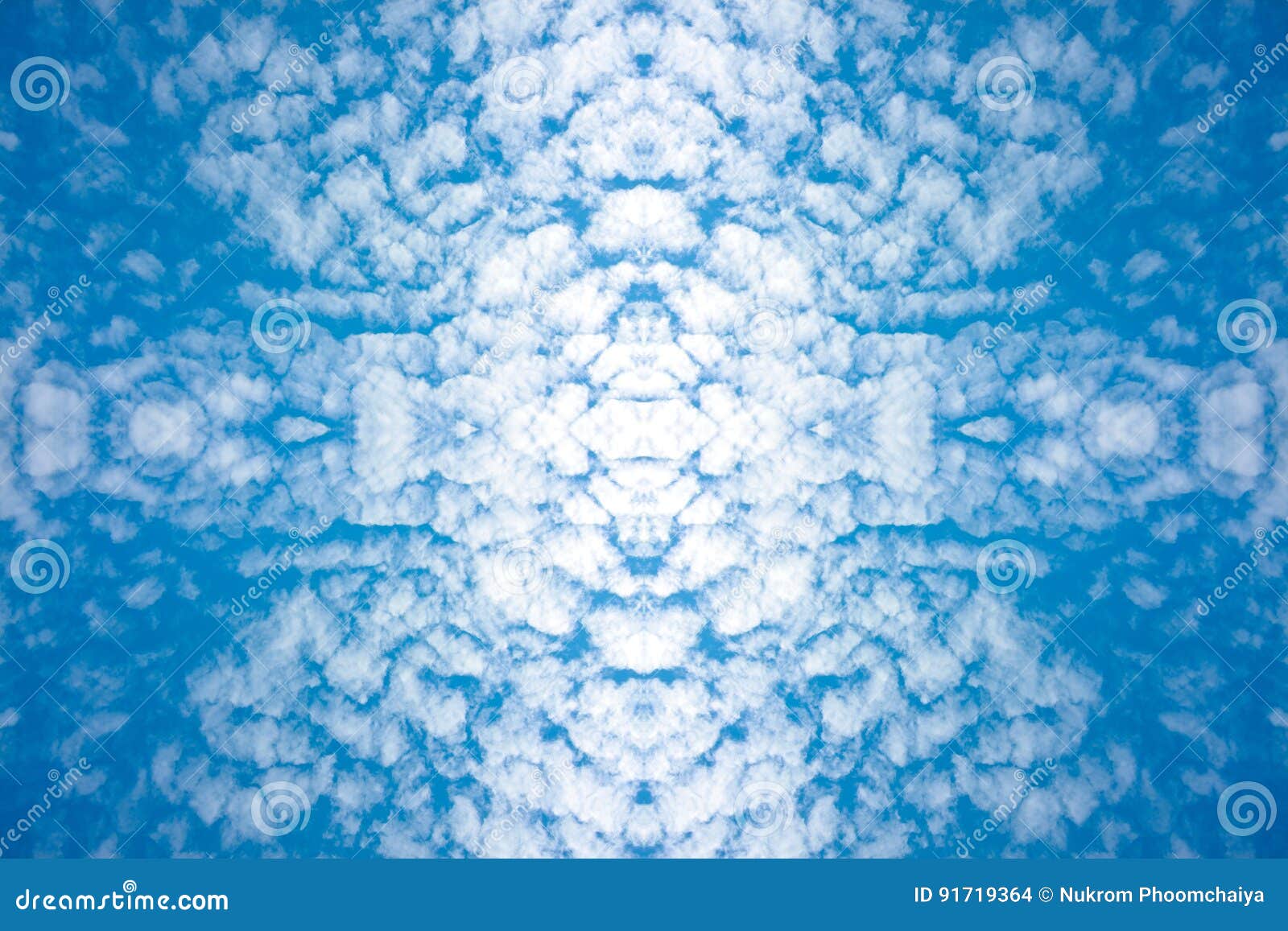 Blue Sky And Fluffy Clouds Cirrocumulus On Nature ...