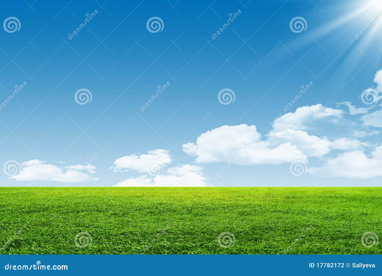 Blue sky and green field stock photo. Image of clean - 17782172