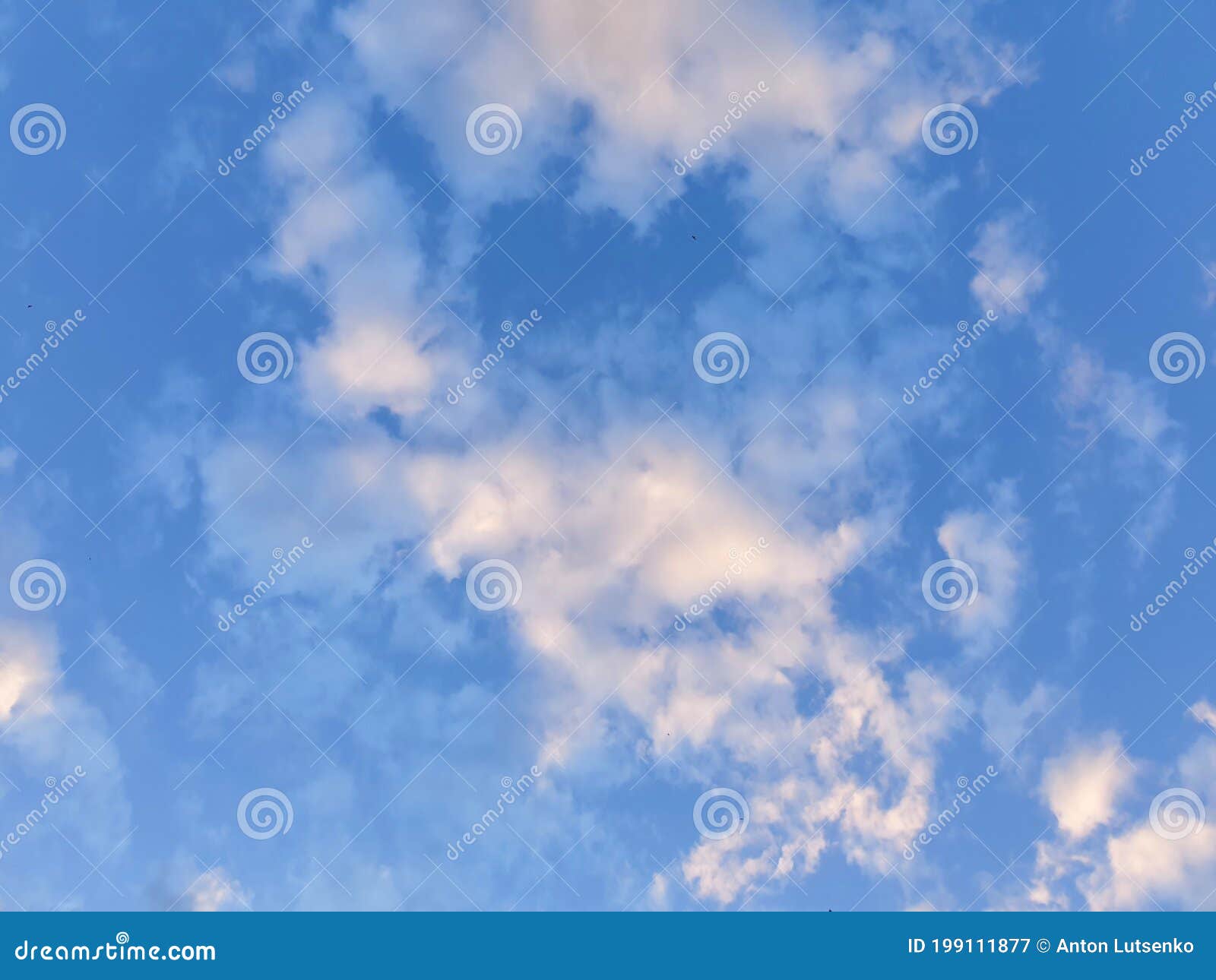 Blue Sky with Light Clouds for Background, Full Screen Image Stock