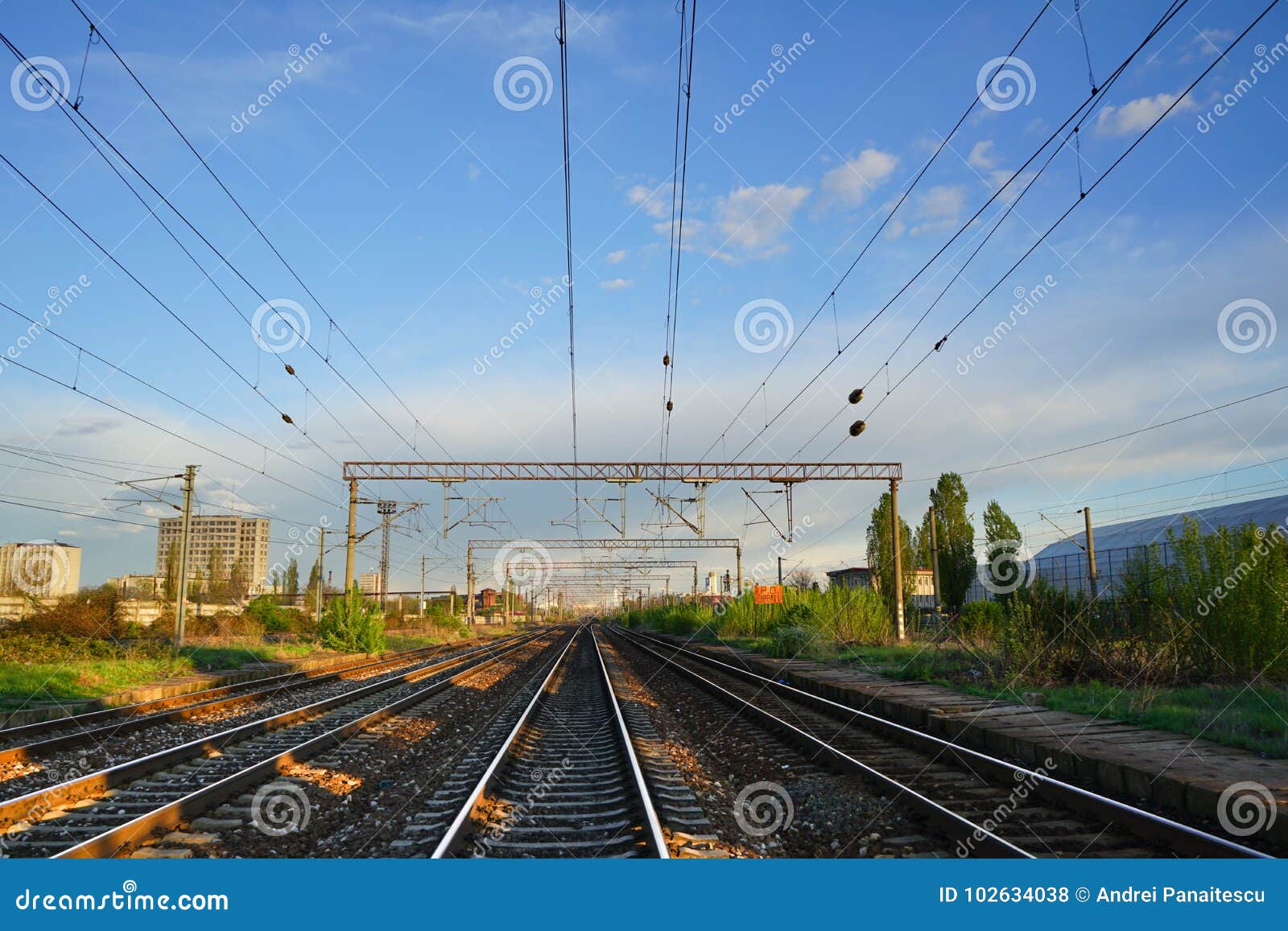 blue sky and rails