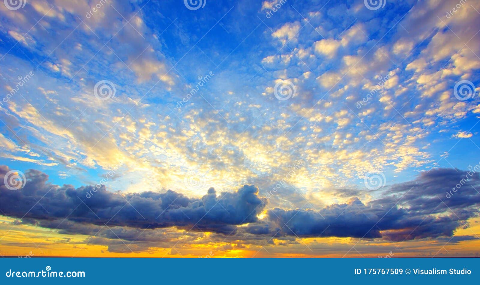 Blue Sky and Sunrise Overlay Clouds and Beautiful Blue Sky Background with  Clouds and Sunlight Beams Stock Image - Image of weather, nature: 175767509