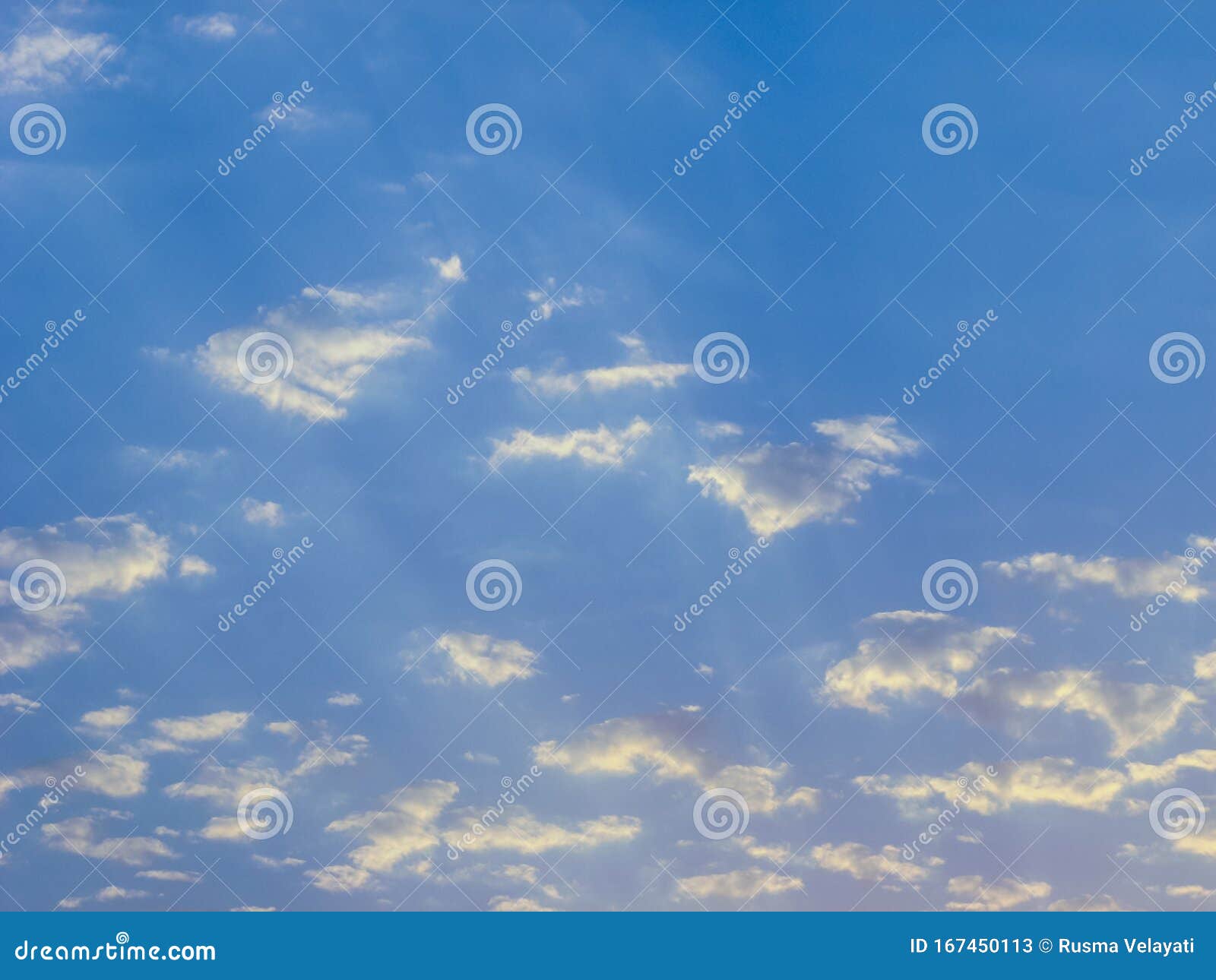 Blue Sky With White Cloud Patches Stock Image Image Of Nature