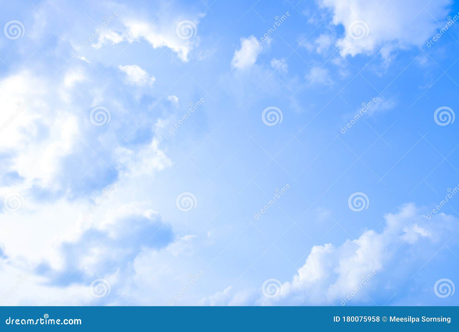 Blue Sky White Cloud White Background. Beautiful Sky and Clouds in the ...