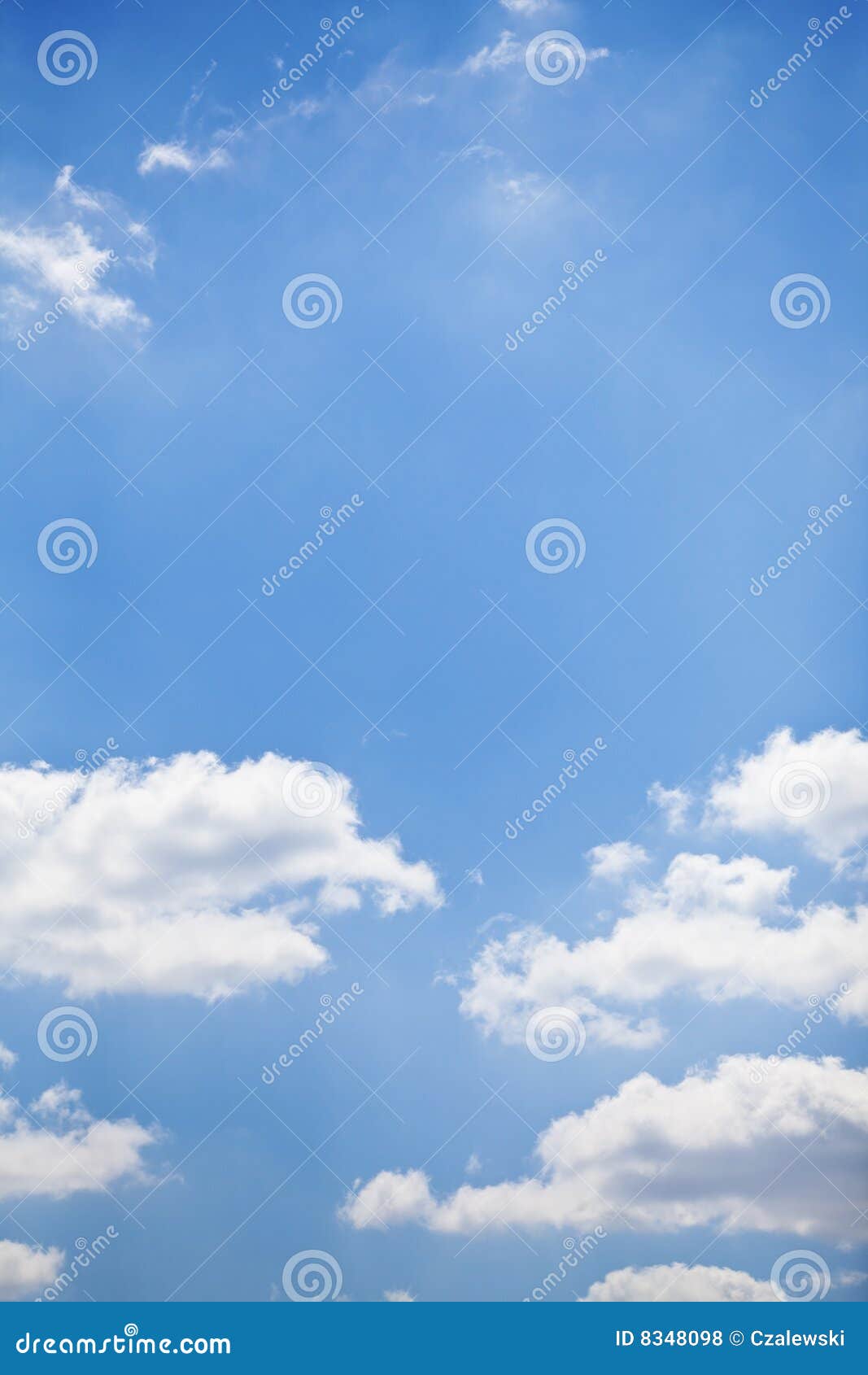 Blue Sky with White Fluffy Clouds Background Stock Photo - Image of ...