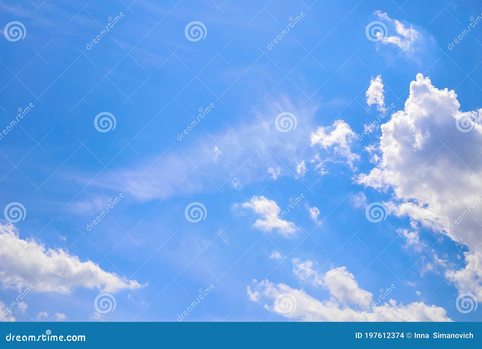 Blue Sky and White Puffy Clouds Stock Photo - Image of puffy, moving ...