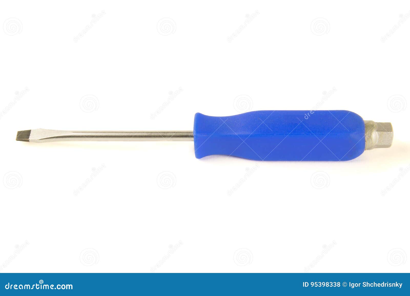 Blue slotted screwdriver stock photo. Image of repairing 95398338