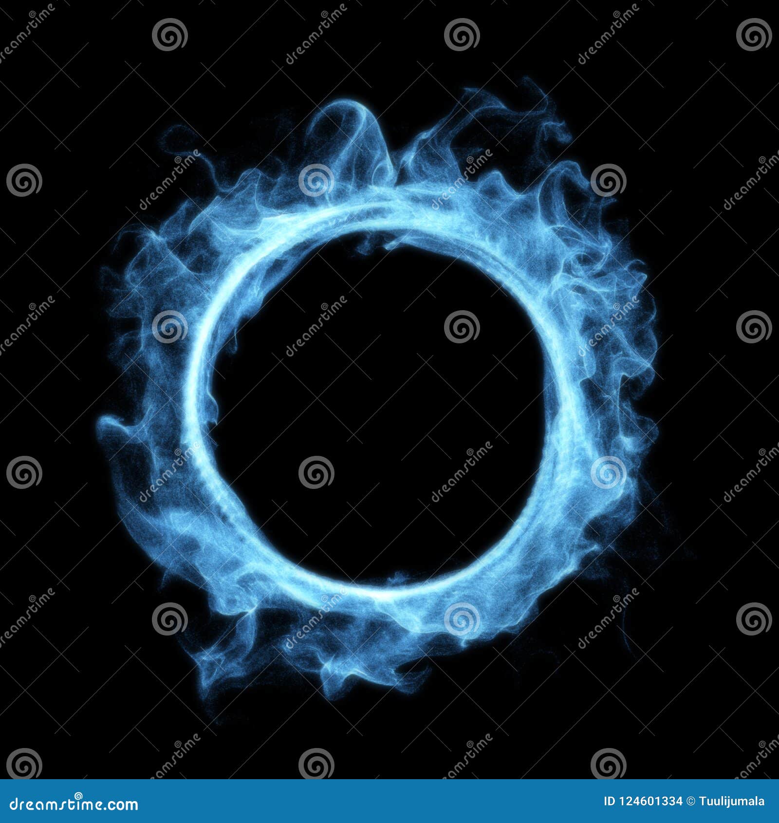 blue smoke magic glowing portal