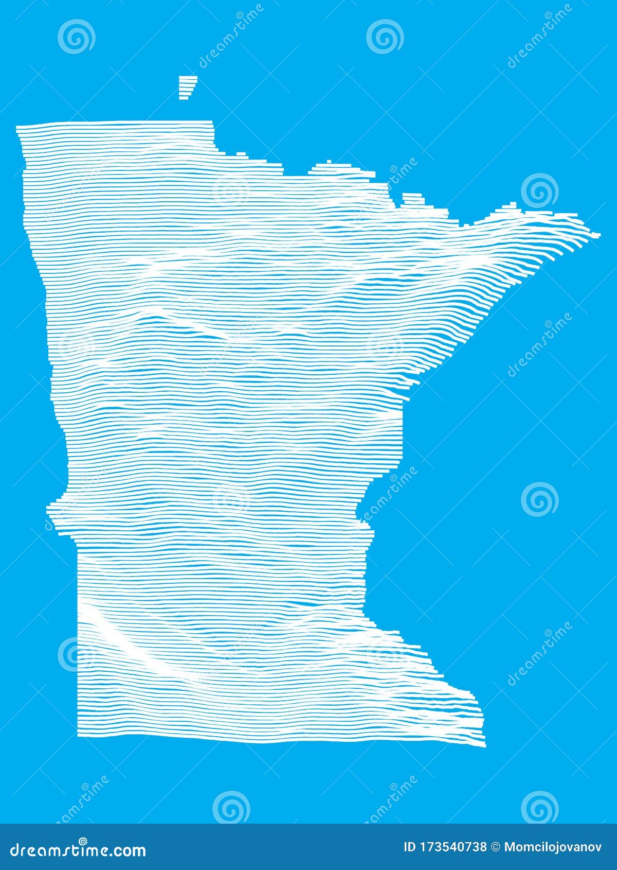 Blue Minnesota Relief Map Stock Vector Illustration Of Connecticut
