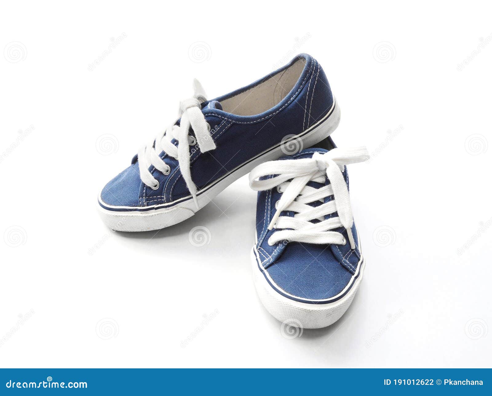 Blue Sneaker Shoes on White Background Stock Photo - Image of clothing ...