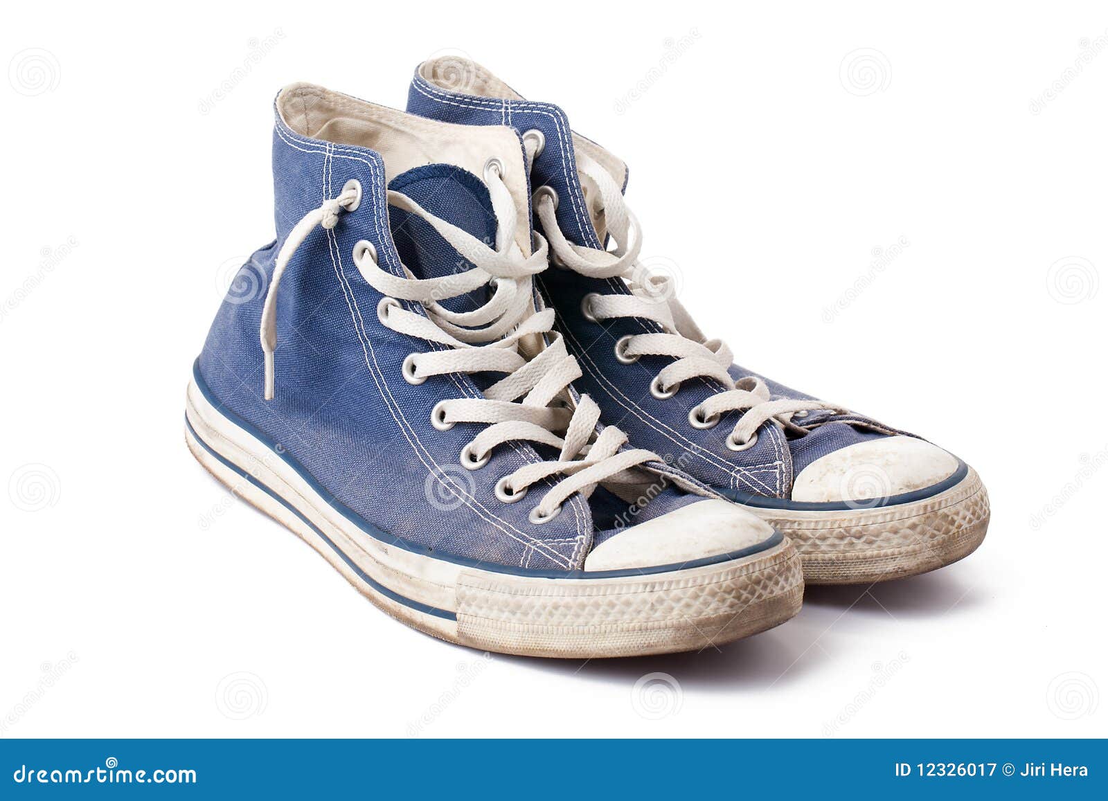 Blue sneakers stock image. Image of footwear, athletic - 12326017