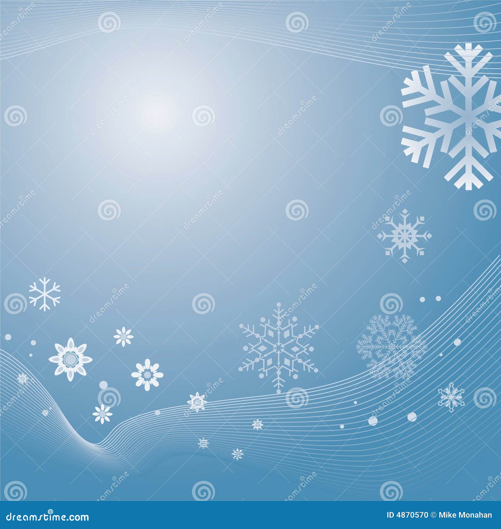 Blue Snowy Background stock vector. Illustration of flake - 4870570