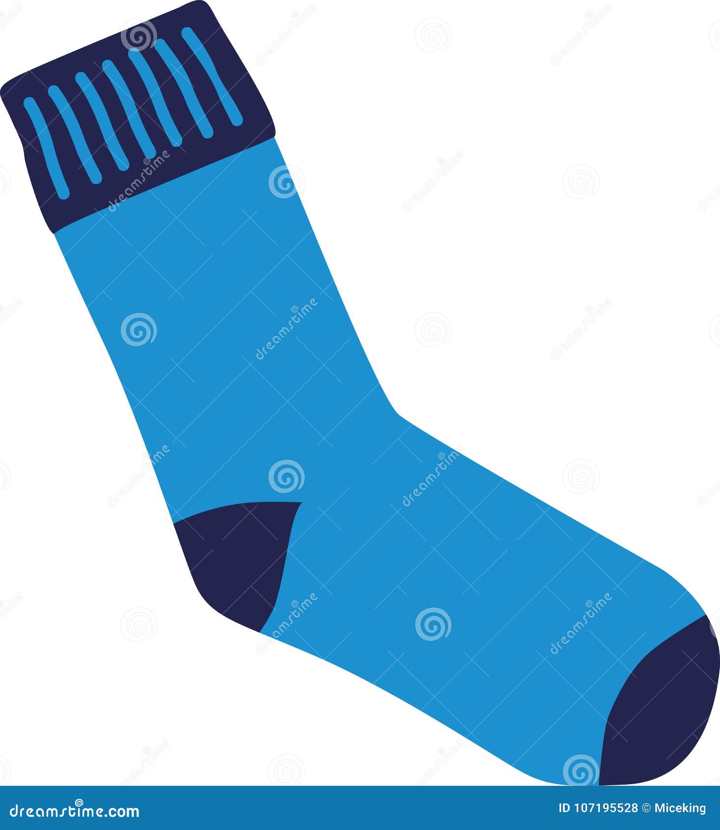 Blue sock cotton stock vector. Illustration of textile - 107195528