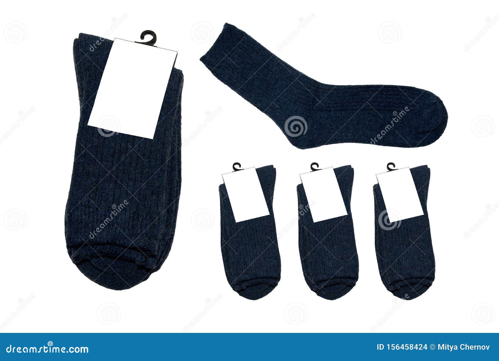 Blue Socks. New Socks on a White Background. Blue Socks with a Blank ...