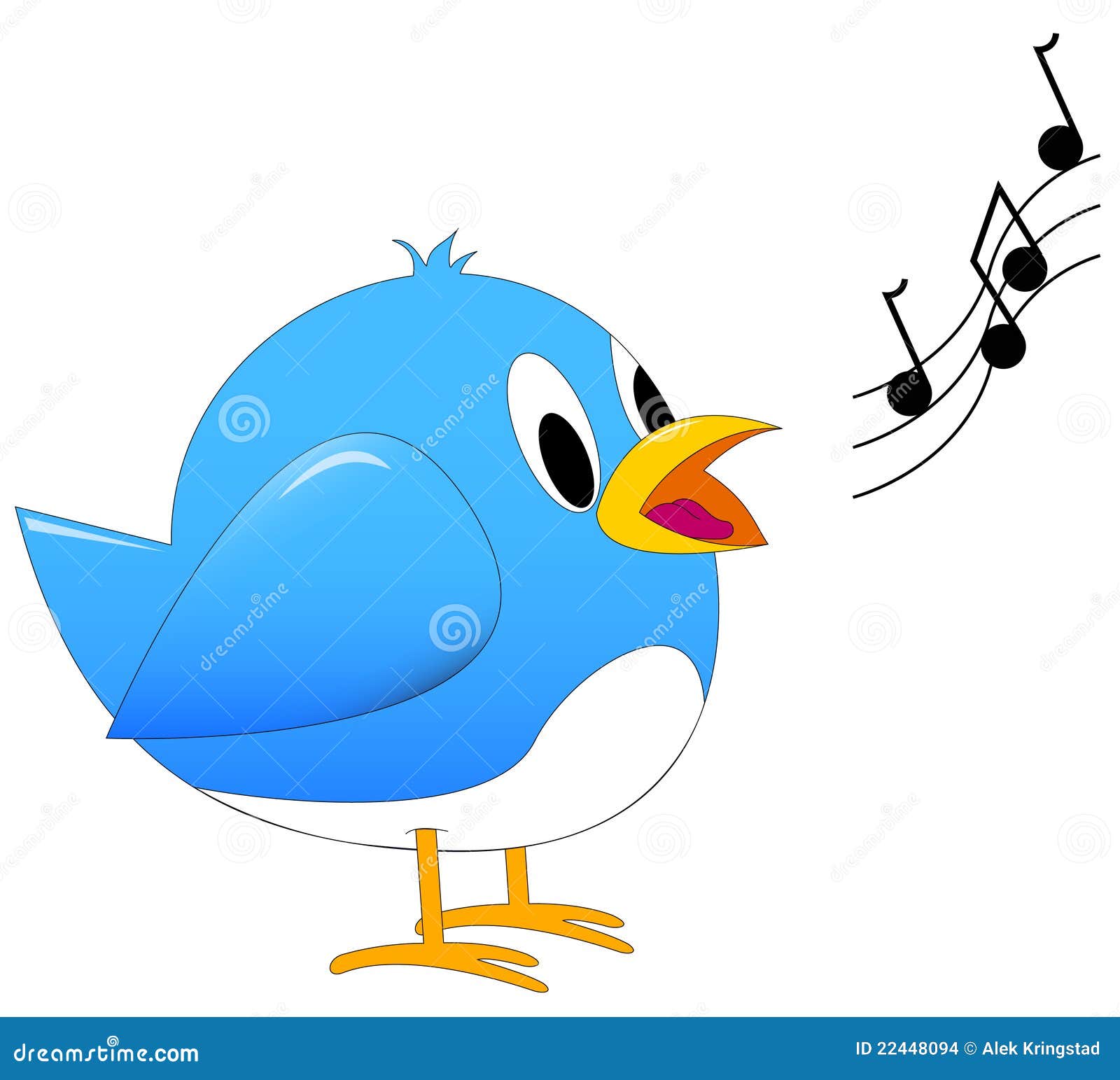 Blue song bird singing stock vector. Illustration of small - 22448094