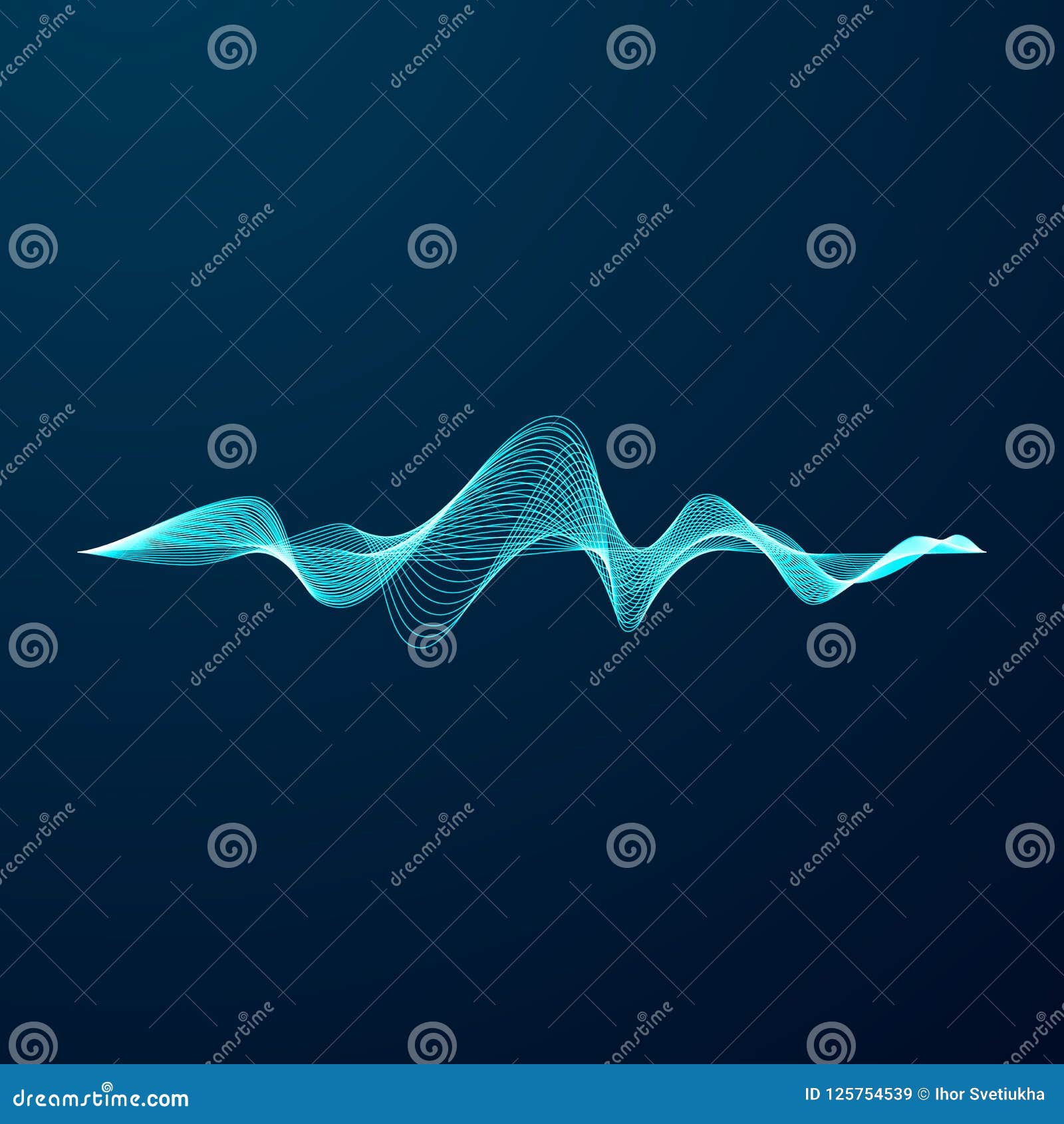 blue sonic wave line. abstract blue digital equaliser.  