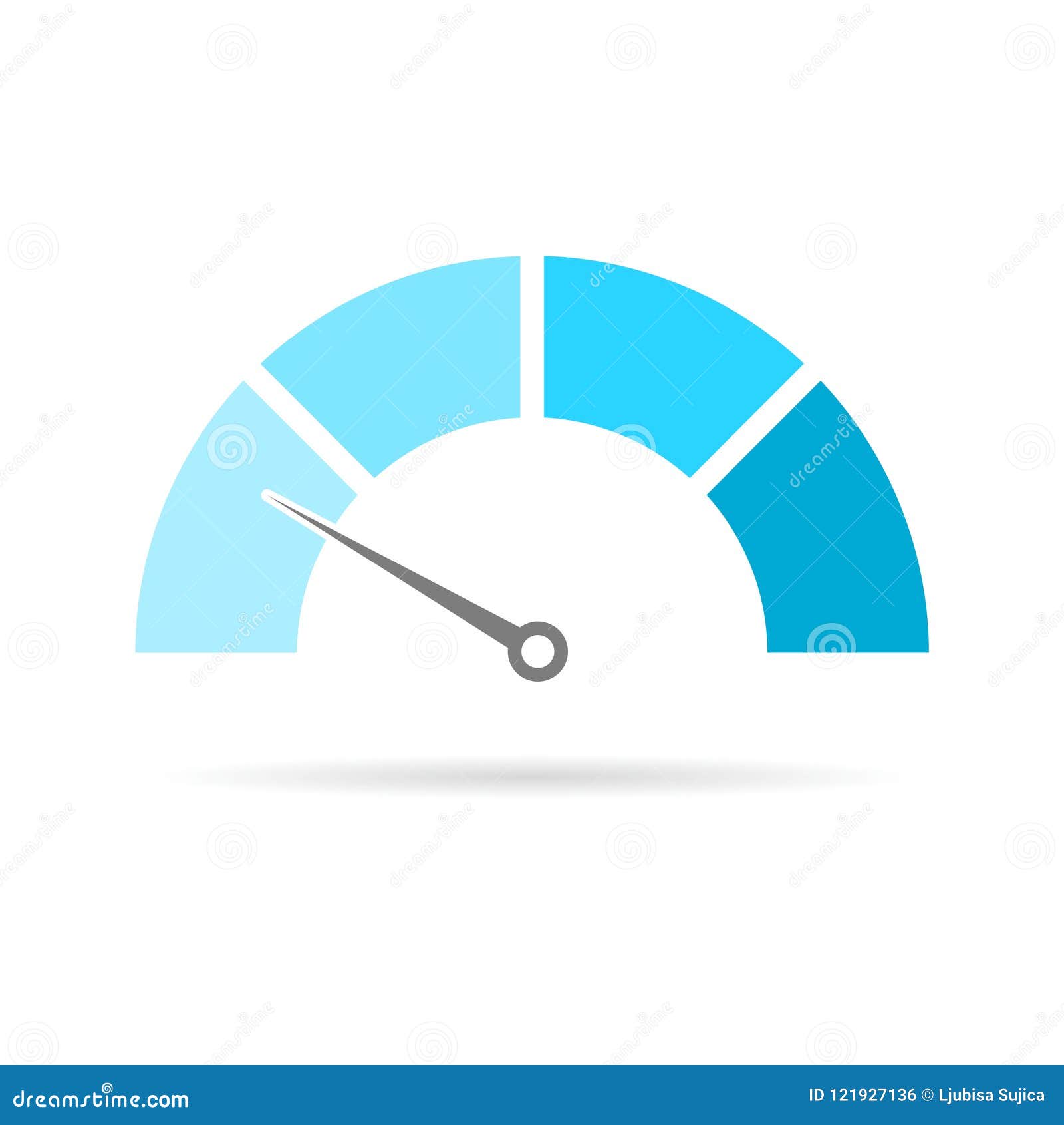 Blue Speedometer icon stock vector. Illustration of odometer 121927136