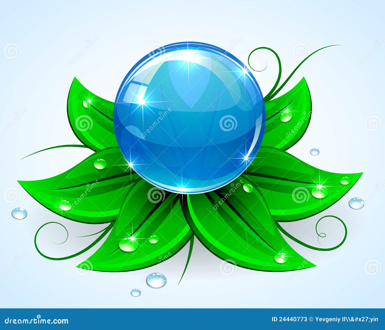 Blue sphere stock vector. Illustration of recycle, plant 24440773