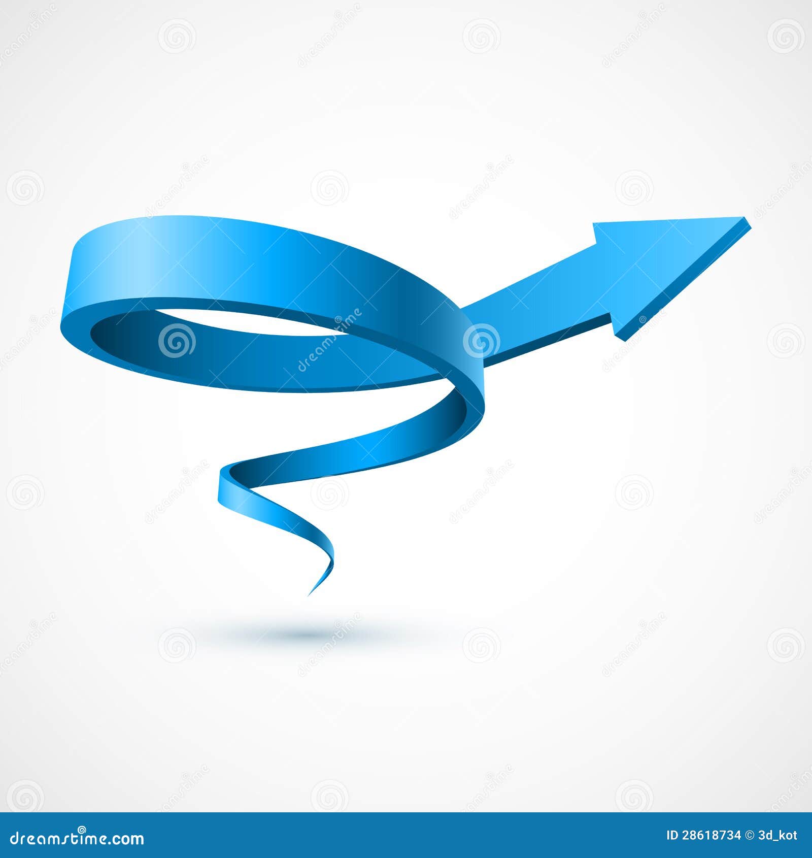 blue spiral arrow 3d