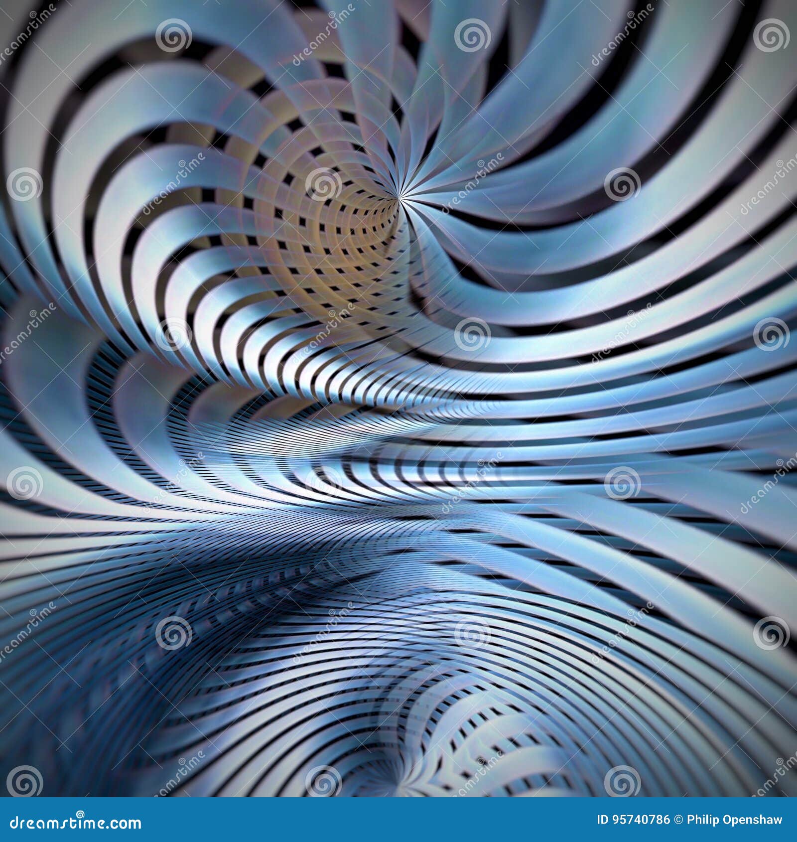 Blue Spiral Metallic Spiral Technological Modern Abstract Stock