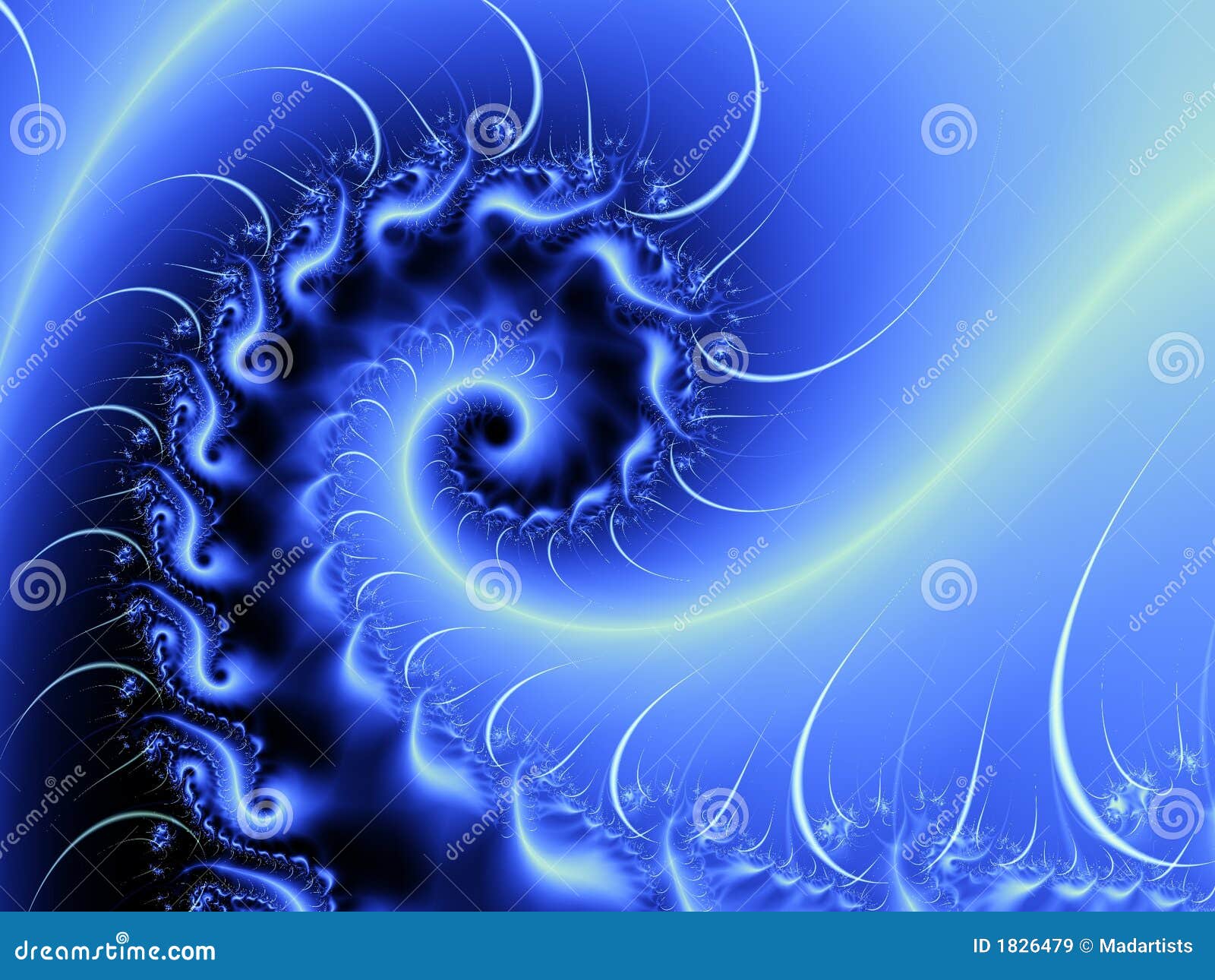 blue spiral wave fractal swirl