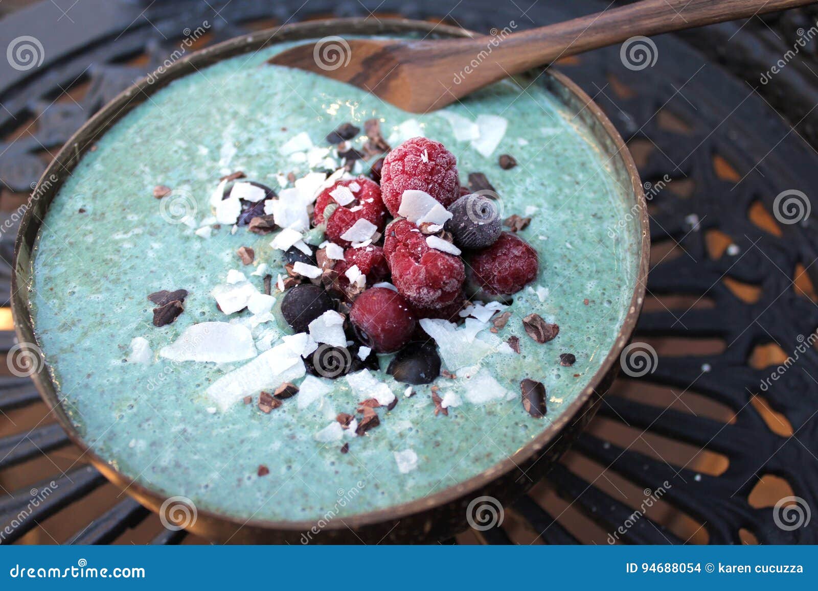 Blue Spirulina Smoothie Bowl Breakfast Stock Photo Image of bowl
