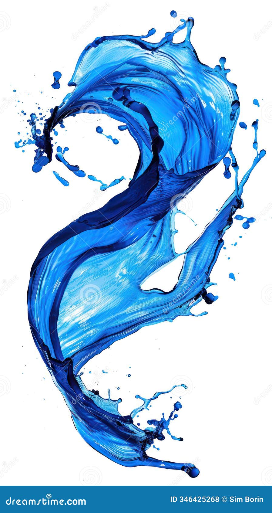 a blue splash of water on a curve  bold lines stunning